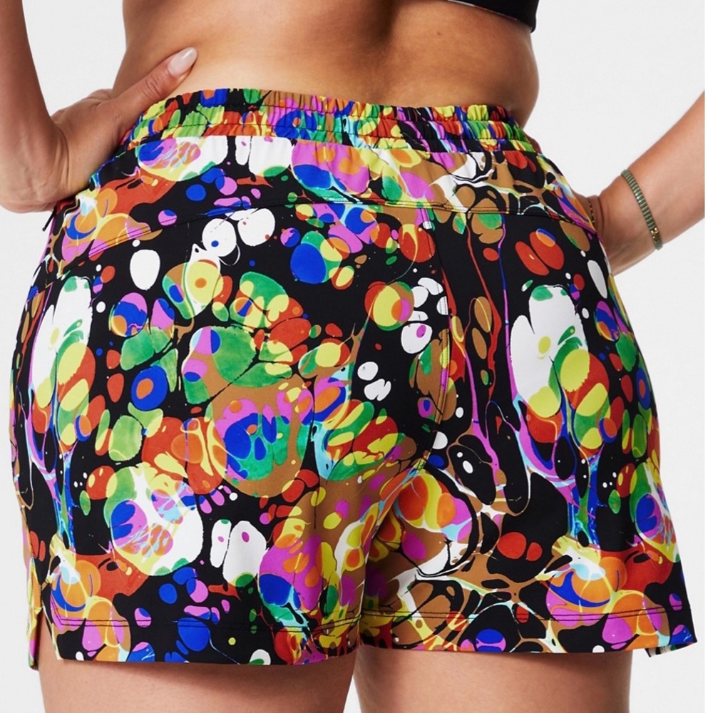 Fabletics Multicolor Splash Athletic Shorts - Black Base - Picture 2 of 5